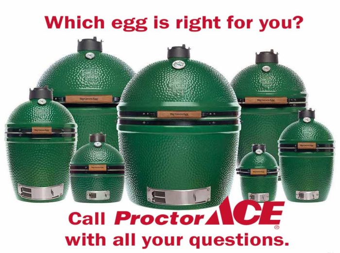 All sizes of Big Green Eggs Available